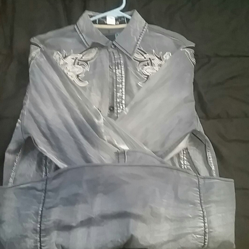 Large Roar long sleeve button up dress shirt